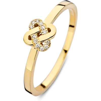 Excellent Jewelry RP117658 14k gouden ring met knoop 0,04 ct diamant