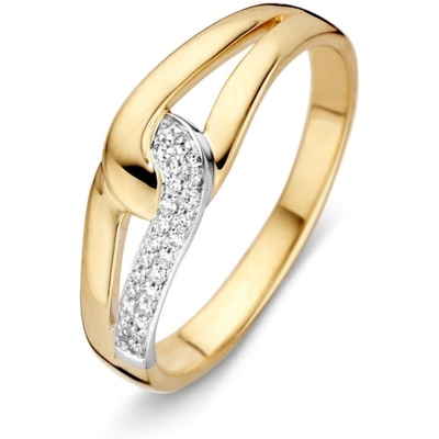 Excellent Jewelry RP415783 14k bicolor gouden ring met 0,08 ct diamant
