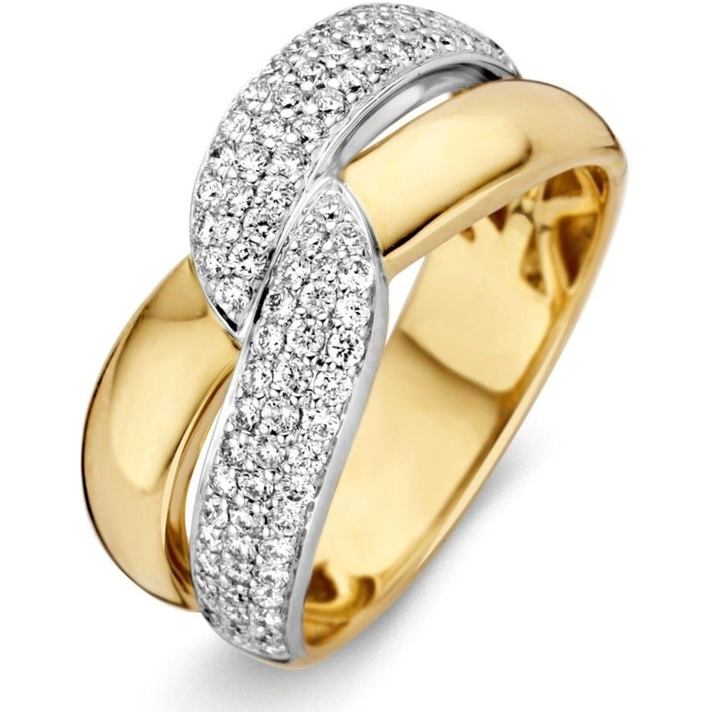 Excellent Jewelry RP416146 14k bicolor gouden ring met 0,61 ct diamant