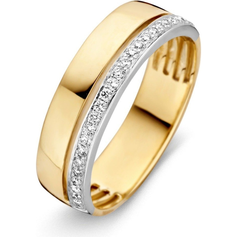Excellent Jewelry RP416147 14k bicolor gouden ring met 0,15 ct diamant