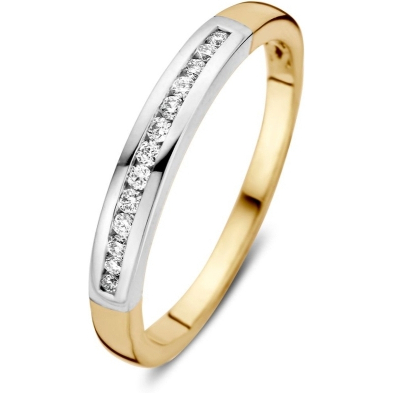 Excellent Jewelry RP416915 14k bicolor gouden ring met 0,12 ct diamant