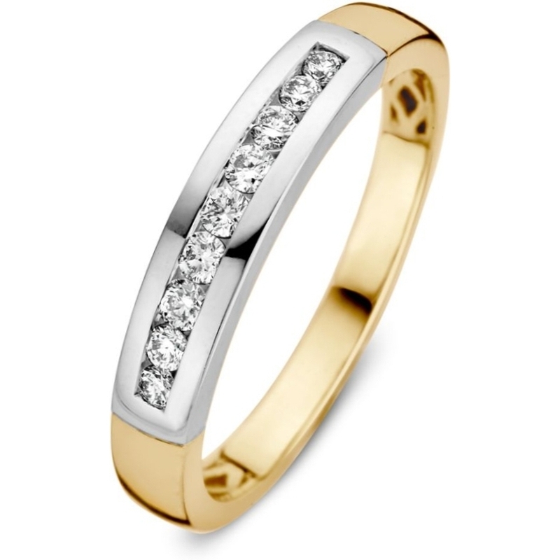 Excellent Jewelry RP416916 14k bicolor gouden ring met 0,20 ct diamant