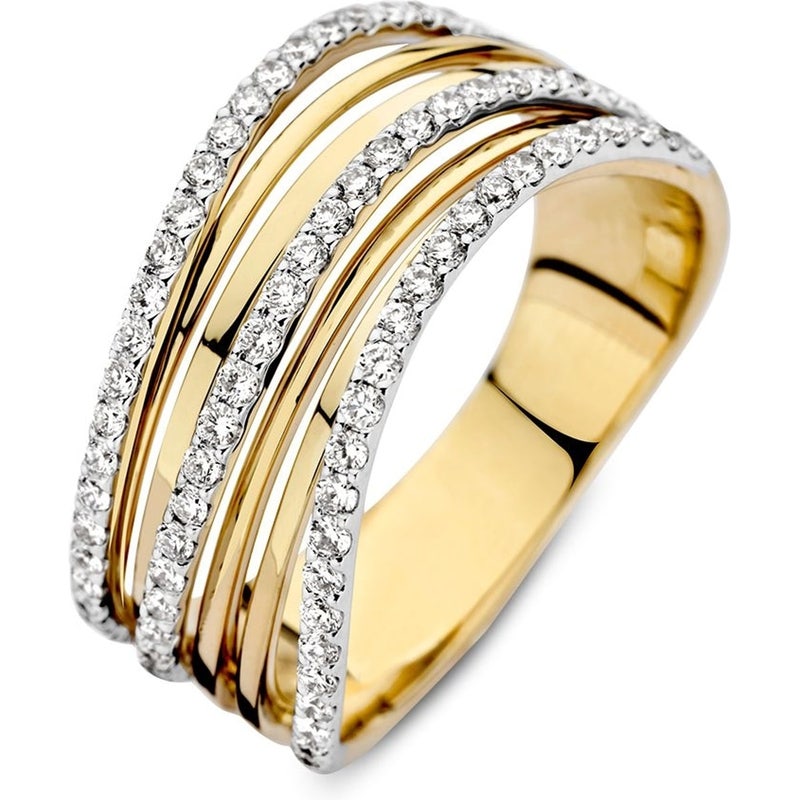 Excellent Jewelry RP417659 14k bicolor gouden ring met 0,52 ct diamant