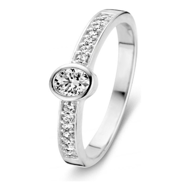 Excellent Jewelry RV226552 14 karaat witgouden ring met zirkonia