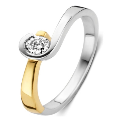 Excellent Jewelry RV426612 14 karaat bicolor gouden ring met zirkonia
