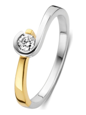 Excellent Jewelry RV426612 14 karaat bicolor gouden ring met zirkonia