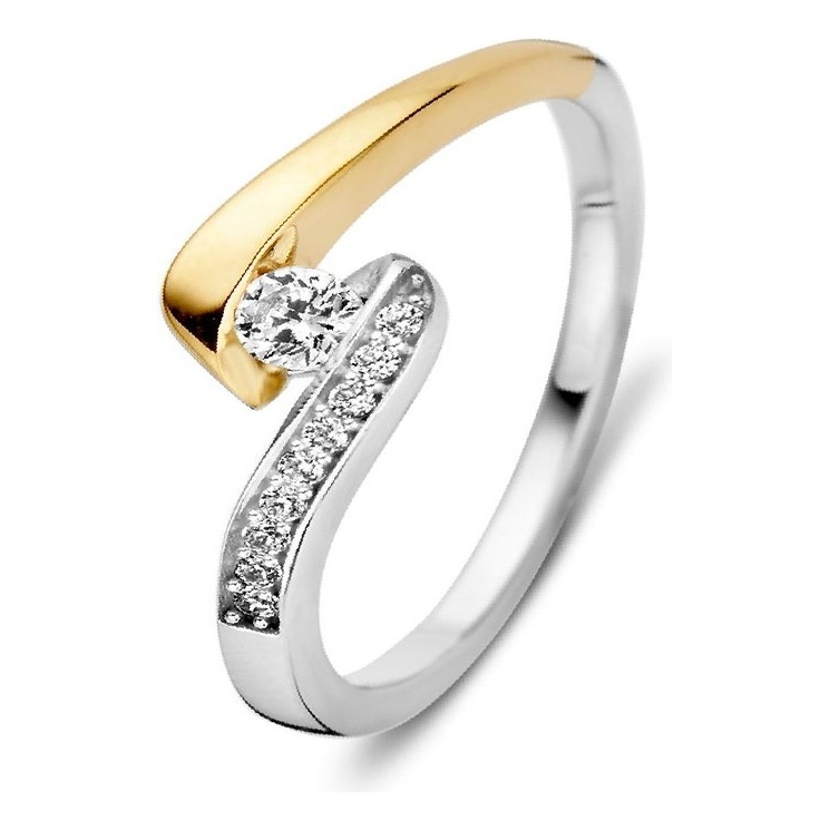 Excellent Jewelry RV426753 14 karaat bicolor gouden ring met zirkonia