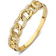 Excellent Jewelry RX117804 14k gouden schakelring met 0,08 ct diamant