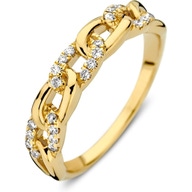 Excellent Jewelry RX117806 14k gouden schakelring met 0,19 ct diamant