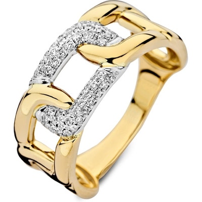 Excellent Jewelry RX417668 14k bicolor gouden ring met 0,20 ct diamant