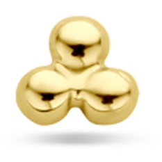 flat back piercing bolletjes 3 mm 14K geelgoud