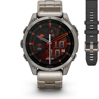 Garmin 010-02904-40 Fenix 8 Amoled Sapphire titanium smartwatch 47 mm