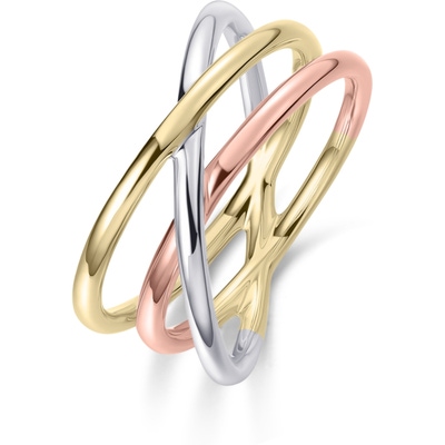 Gisser Jewels VTR053 14k tricolor gouden ring