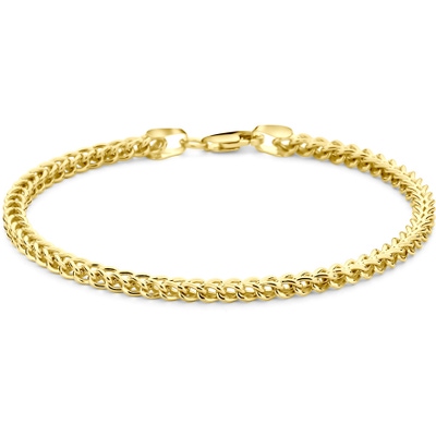 gourmette massief 35 mm Silgold geel met zilverkern