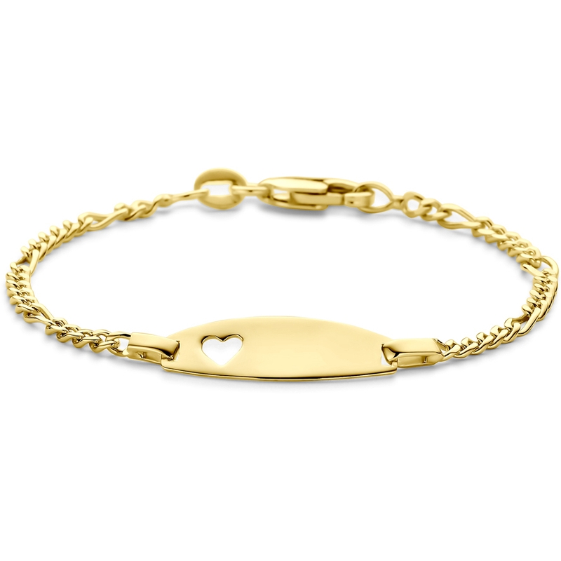 graveerarmband hartje 11 - 13 cm 14K geelgoud
