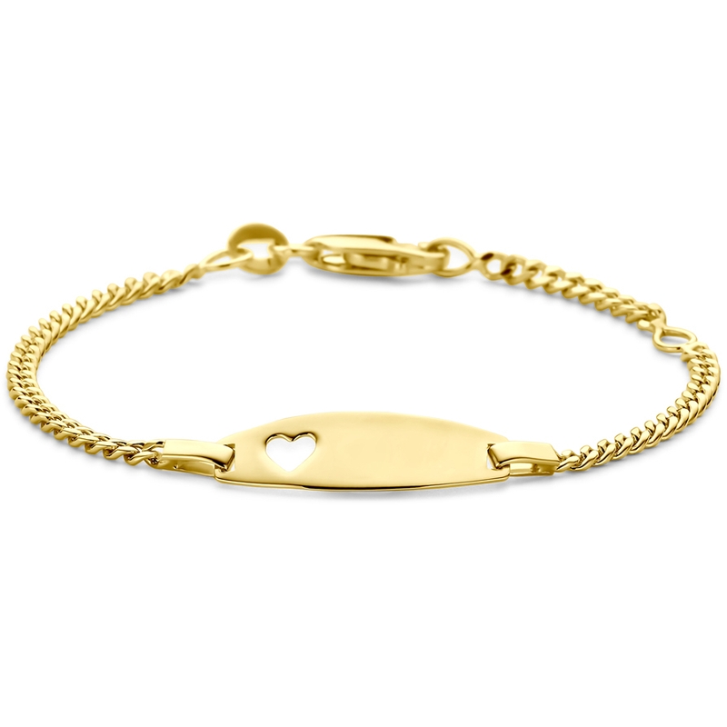graveerarmband hartje 11 - 13 cm 14K geelgoud