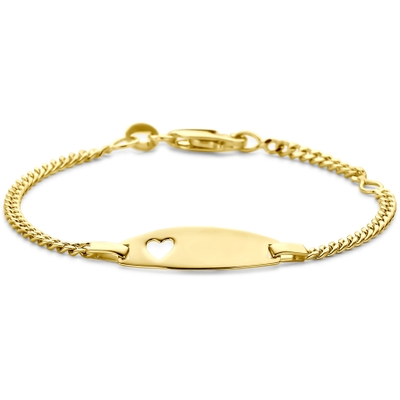 graveerarmband hartje 11 - 13 cm 14K geelgoud