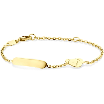 graveerarmband hond 11 - 13 cm 14K geelgoud