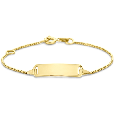graveerarmband plaat 50 mm 11 - 13 cm 14K geelgoud