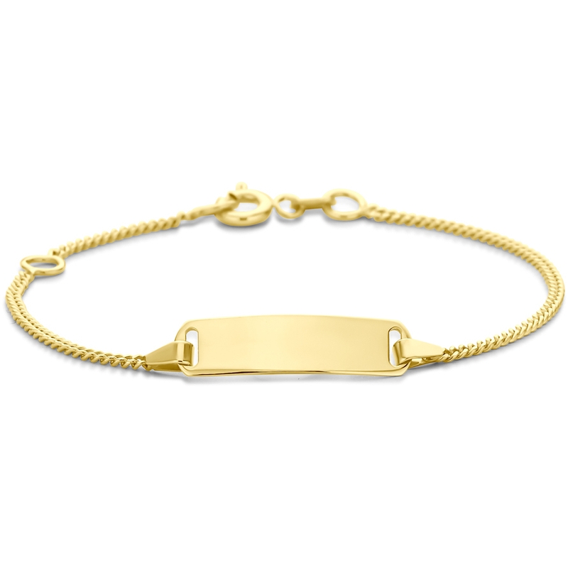 graveerarmband plaat 50 mm 11 - 13 cm 14K geelgoud