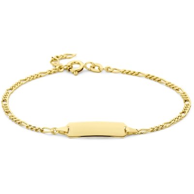 graveerarmband plaat 50 mm 16 - 17 - 18 - 19 cm 14K geelgoud