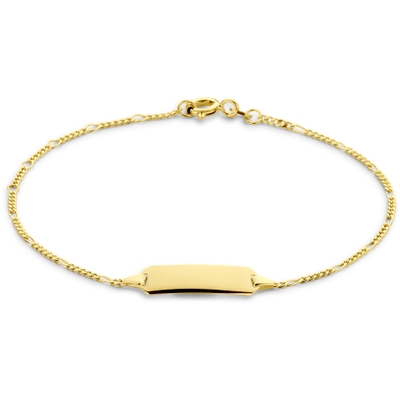 graveerarmband plaat 5 mm 155 - 19 cm 14K geelgoud