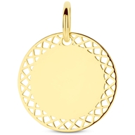 graveerhanger 16 mm 14K geelgoud