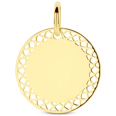 graveerhanger 20 mm 14K geelgoud