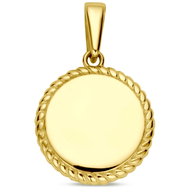 graveerhanger 18 mm 14K geelgoud