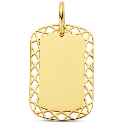 graveerhanger 24 mm 14K geelgoud