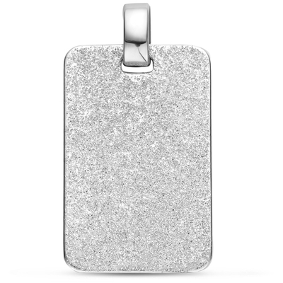 graveerhanger glitter gediamanteerd 22 mm zilver gerhodineerd