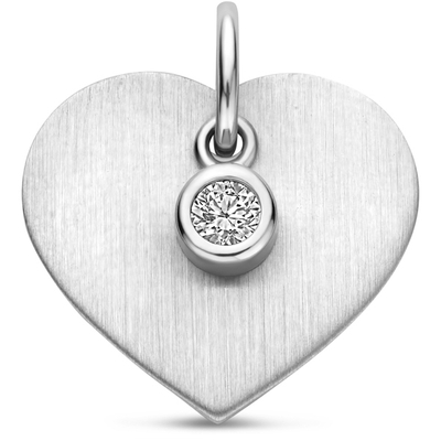 graveerhanger hartje polimat zirkonia 15 mm zilver gerhodineerd