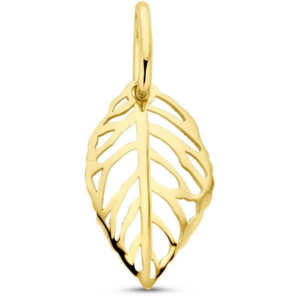 hanger blad 17 mm 14K geelgoud