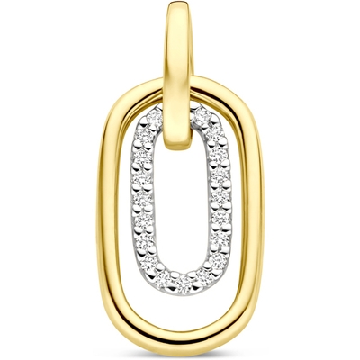 hanger diamant 008ct h si 20 mm 14K bicolor goud geelwit