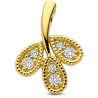 hanger diamant 009ct h si 145 mm 14K geelgoud