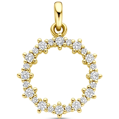 hanger diamant 025ct 18 mm 14K geelgoud