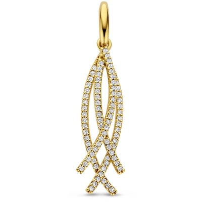 hanger diamant 042ct h si 40 mm 14K geelgoud