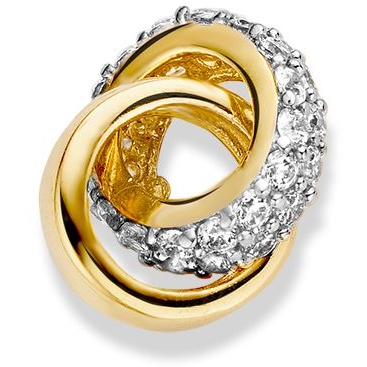 HB126768 14k bicolor gouden hanger met zirkonia 9 mm