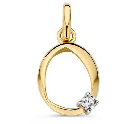 HB128170 14k gouden hanger met zirkonia 11 mm