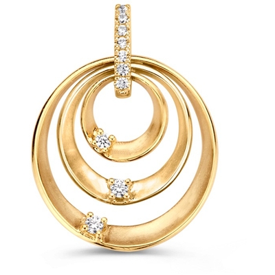 HH128034 14k gouden hanger met zirkonia 23 mm