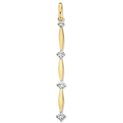 HB127821 14k gouden hanger met zirkonia 36 mm