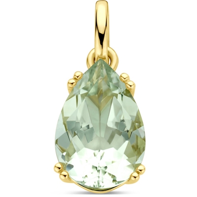 hanger groen amethist 18 mm 14K geelgoud