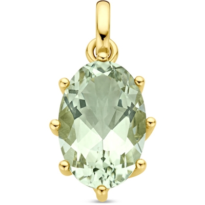 hanger groen amethist 20 mm 14K geelgoud