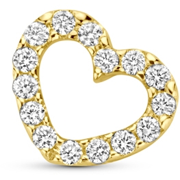 hanger hartje diamant 004ct h si 5 mm 14K geelgoud