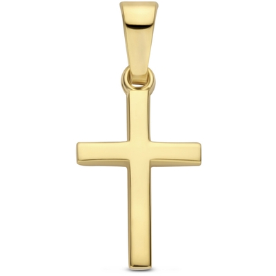 hanger kruis 13 mm 14K geelgoud