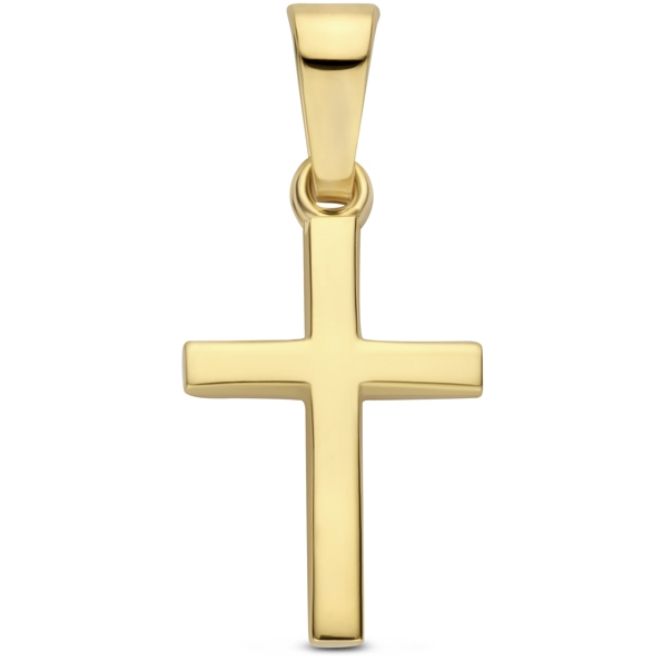 hanger kruis 13 mm 14K geelgoud