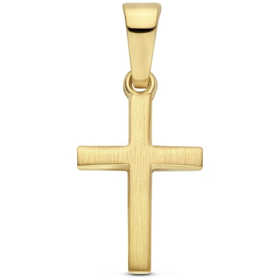 hanger kruis 13 mm 14K geelgoud