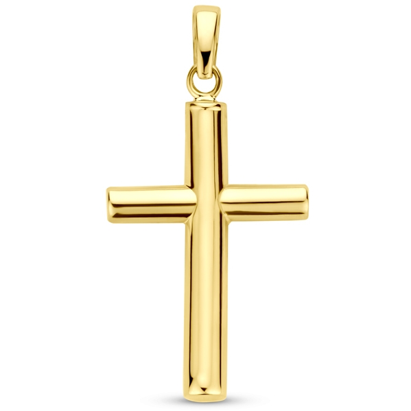 hanger kruis 28 mm 14K geelgoud