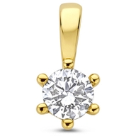 hanger lab grown diamant 025ct f vs 10 mm 14K geelgoud