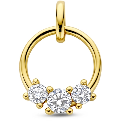 hanger lab grown diamant 050ct f vs 19 mm 14K geelgoud